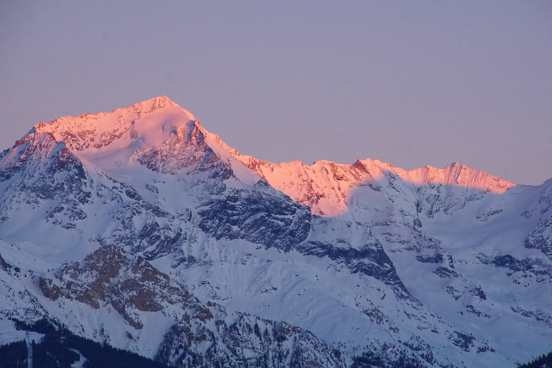 Mont Pourri au soleil couchant.